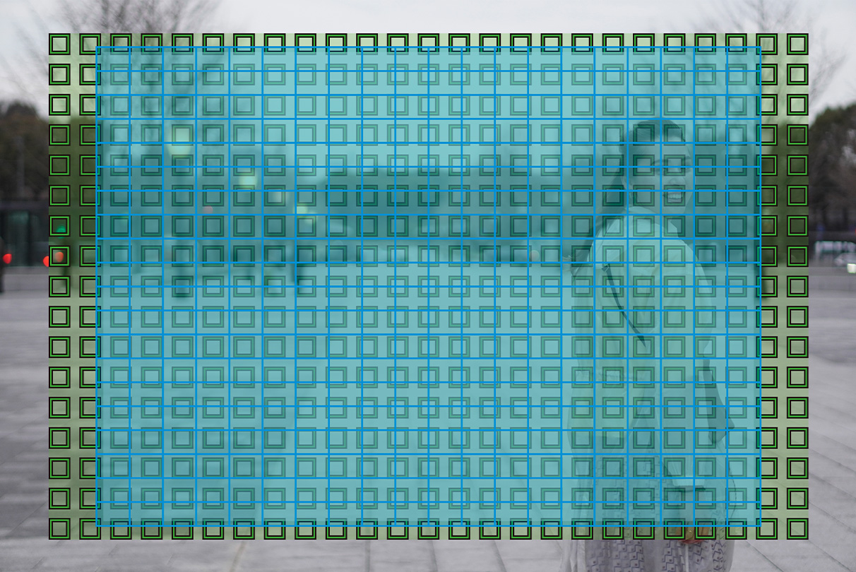 An illustration of 84% coverage of phase-detection AF points