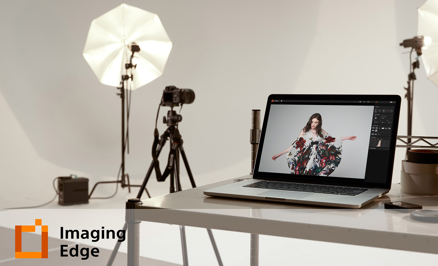 Situational image of a studio with the logo of Imaging Edge Desktop