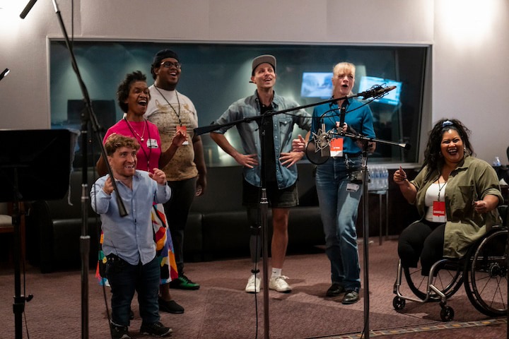 Loop group members participating in the EDFC workshop held on the Sony Pictures Studios lot. Pictured from left to right: Nic Novicki, Diana Elizabeth Jordan, Domonique Brown, Sommer Carbuccia, Gwyn Laree and Danielle Perez.