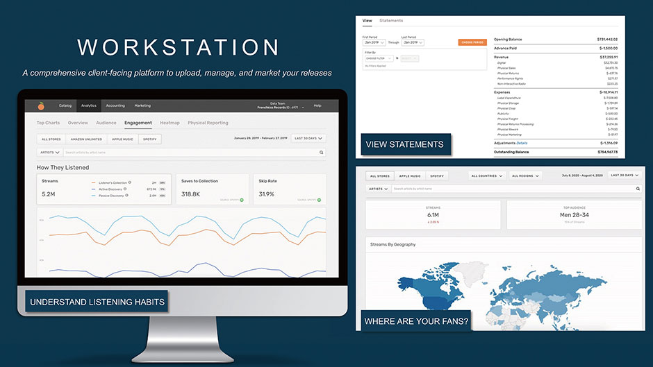 WORKSTATION A comprehensive client-facing platform to upload, manage, and market your releases