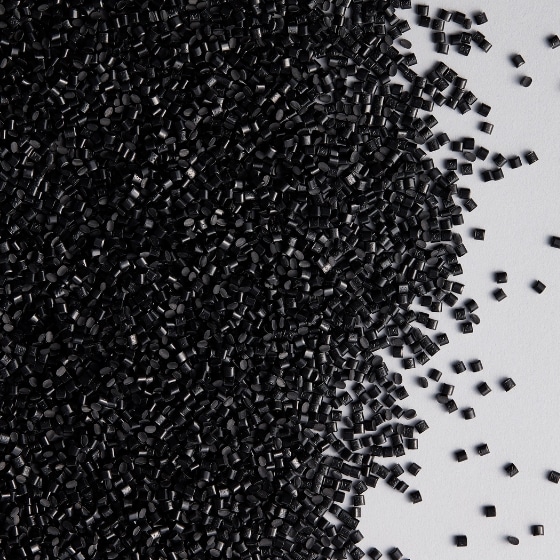 An image of recycled plastic pellets.