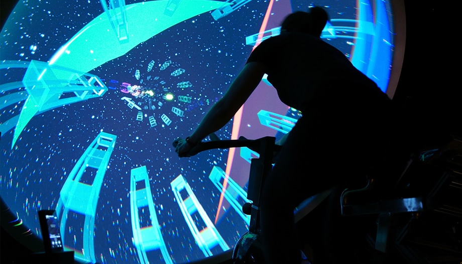 Photo of a visitor enjoying Immersive Space Entertainment