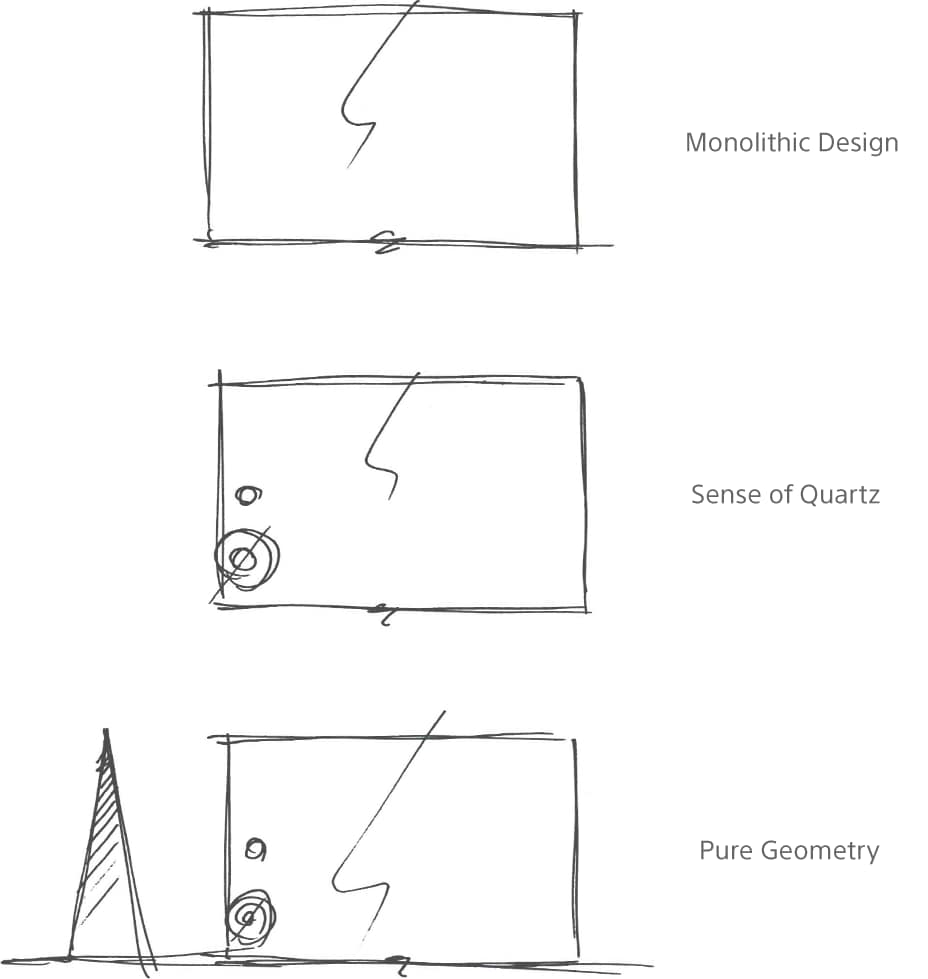 Sketch showing the transition of the design concept