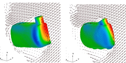 Image simulating the product shape and the water flow resistance