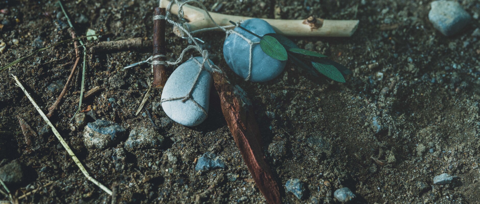 Photo of the wearable musical instruments composed of natural materials