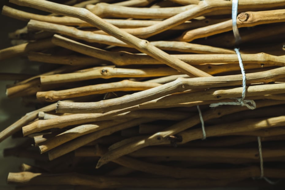 Photo of the bundles of the broomcorn