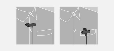 an illustration showing that clip of ECM-LV1 rotates 360-degree.