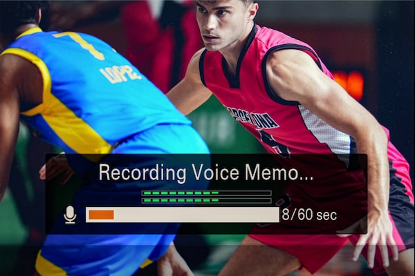 Image of the camera display while recording a voice memo