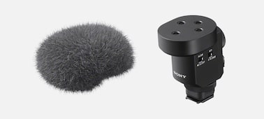 Product image showing microphone with wind screen