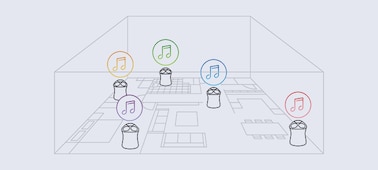 Multi room music illustration