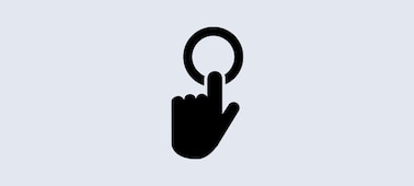 Illustration of a hand and finger touching a button