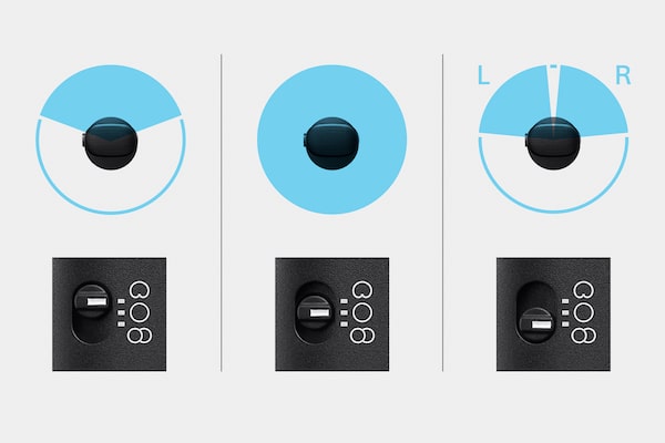 Illustration of the three directivities and their characteristics