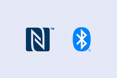 The NFC Logo is placed on the left of this image next the Bluetooth logo