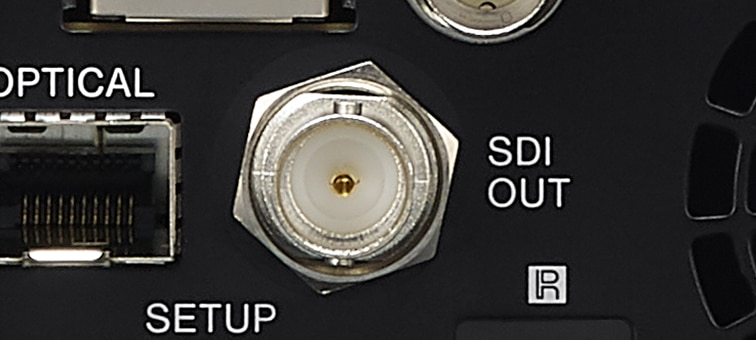 Close-up image of 12G SDI output