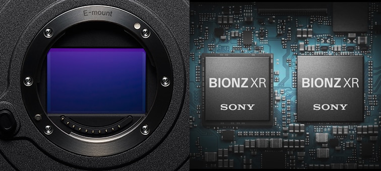 Image of the full-frame sensor and the BIONZ XR