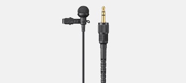 Product image of ECM-L1 lavalier microphone with metal windscreen