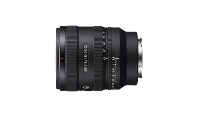 A product image showing the left-side view of the lens