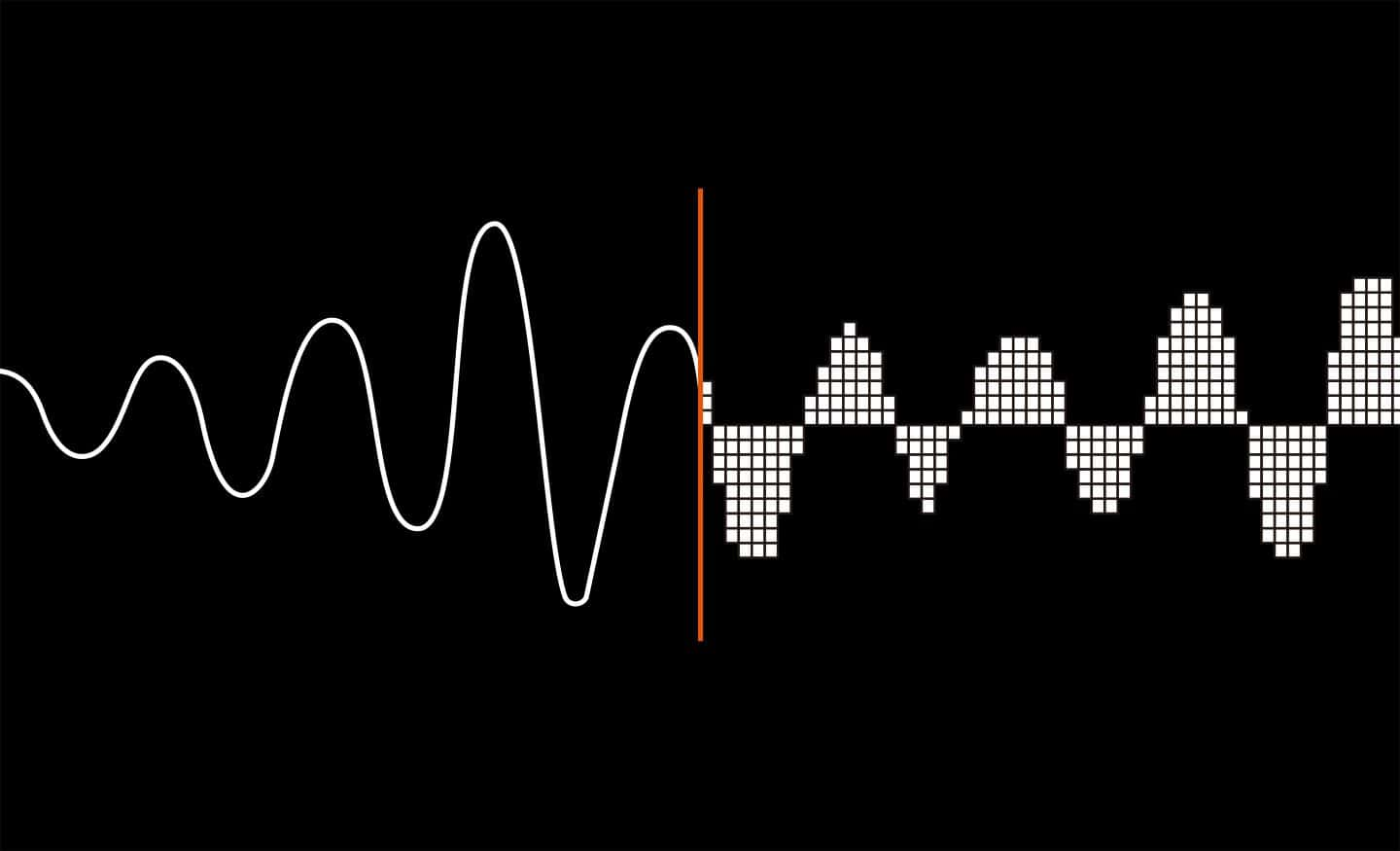 Graphic illustration of digital audio waveform