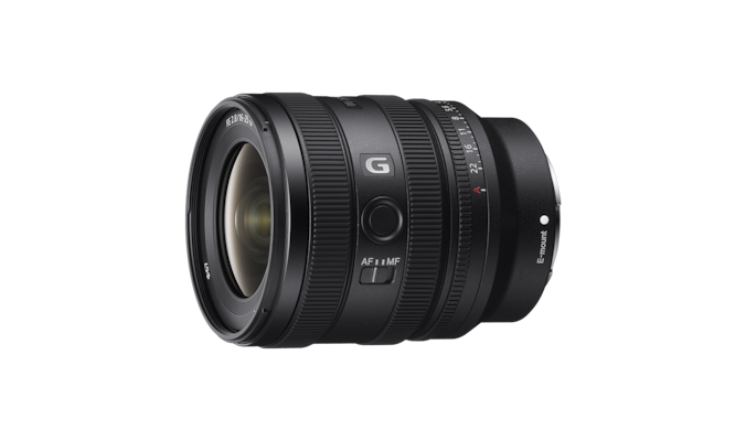 A product image showing the front left view of the lens