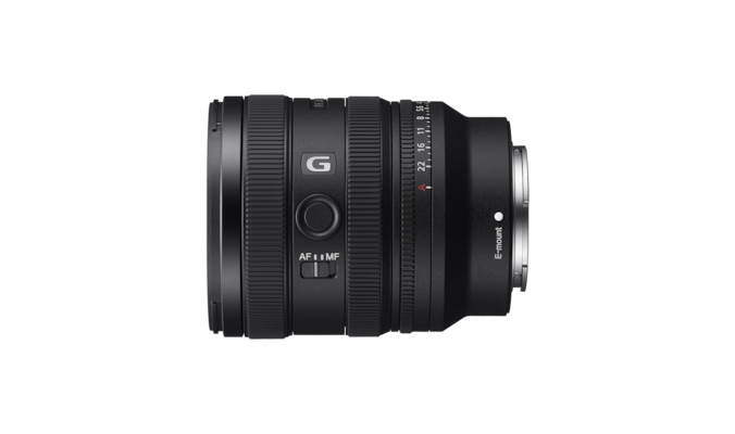 A product image showing the left-side view of the lens with G lens logo