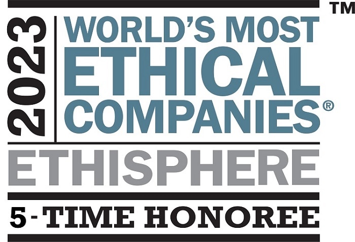 2023 WORLD'S MOST ETHICAL COMPANIES ETHISPHERE 5-TIME HONOREE