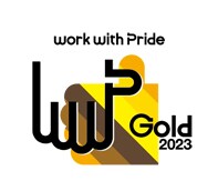 work with Pride Gold 2023 ロゴ