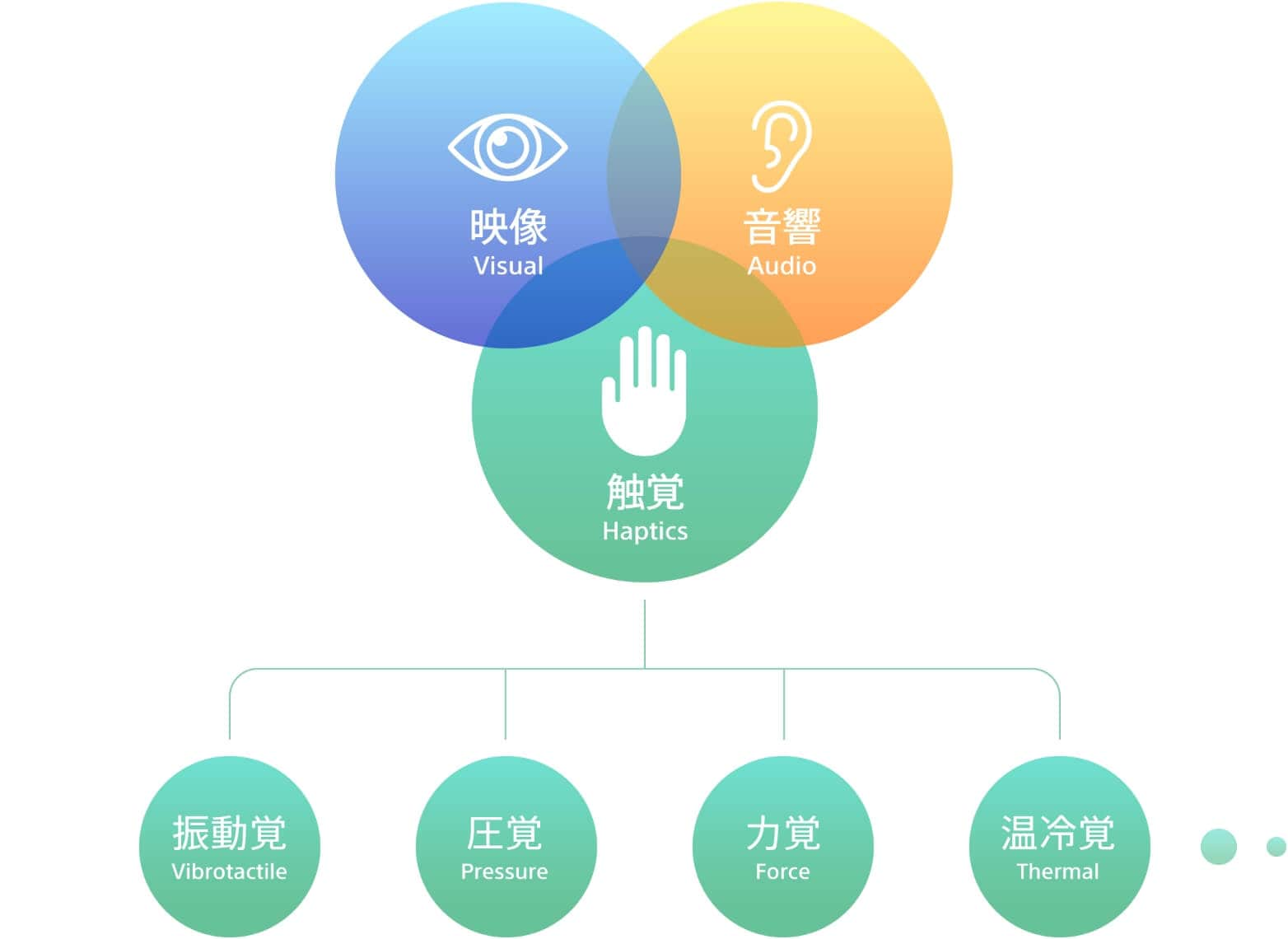 「ハプティクス」の概念を表すイメージ図