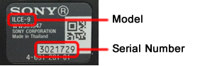 ILCE-9 Serial Number